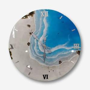 Reloj de Pared de Lujo Hecho a Mano con Resina, Tema Oceánico, Moderno, Impermeable, Extra Grande, Luz Nocturna, Decoración para el Hogar, Comedor, Reloj de Boda - Product Image 2