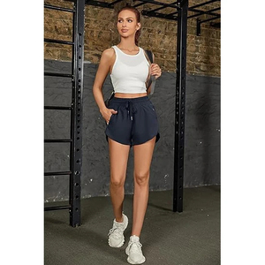 Short de sport décontracté de haute qualité pour femmes Logo personnalisé Polaire Coton Bermuda Pantalon court de fitness de qualité avec cordon de serrage - Product Image 1