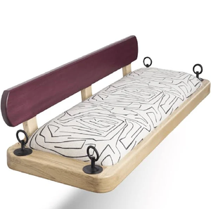 Scutari Balançoire suspendue double places en osier avec support, pour balcon, jardin, son tissu en peluche résistant à l'eau élève la détente - Product Image 3