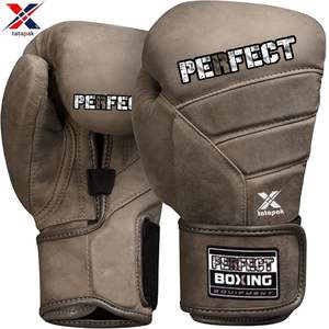 Guantes de boxeo ligeros de cuero profesional logotipo de marca personalizado gancho ajustable soporte de muñeca al aire libre fábrica al por mayor - Product Image 4