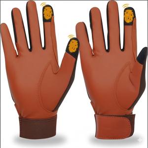 Carreras Durable Transpirable Pantalla táctil Piel de cabra Cuero Europeo Caballo Alto agarre GUANTES DE MONTA Doma Competición Moda - Product Image 2