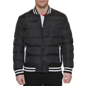 Veste à boutons avec logo personnalisé, légère, chaude, vêtements d'extérieur d'hiver, veste d'hiver pour hommes, logo brodé, veste à bulles pour hommes - Product Image 1