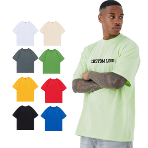 เสื้อยืดสตรีทแวร์ผ้าฝ้ายโอเวอร์ไซส์สำหรับผู้ชายเสื้อเชิ๊ตผ้าฝ้าย100% โอเวอร์ไซส์ออกแบบโลโก้ได้ตามต้องการ - Product Image 1