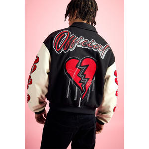 Chaqueta Varsity Acolchada de Invierno Personalizada con MOQ Bajo, Chaqueta de Lana 100% con Logotipo Frontal para Hombre, Resistente al Viento para Exteriores - Product Image 1