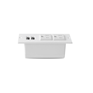 Prise de multiprise encastrée à double port USB de qualité supérieure PW-A-2020A norme de sécurité américaine noire/blanche MADE in VIETNAM - Product Image 1