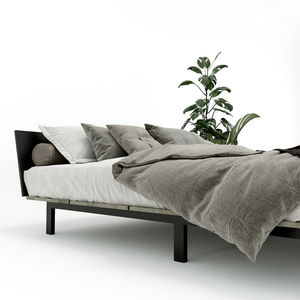 เตียงคู่ JAPA GN68016 ขนาด 160x200 ซม. ดีไซน์มินิมอลพร้อมโครงเหล็กและต้องประกอบเอง เตียงไม้ยางพาราขนาดควีนไซส์ - Product Image 6