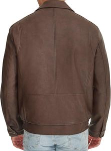 Nueva chaqueta Bomber de piel de cordero con Forro cálido Chaqueta Bomber de moda con cierre de cremallera Estilo OEM ODM para hombres - Product Image 3