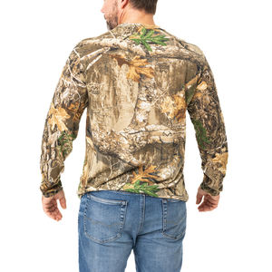 Venta al por mayor de alta calidad logotipo personalizado gráfico impresión digital transpirable verano al aire libre caza pesca desgaste de los hombres camiseta sólida - Product Image 4