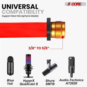 5 Core Mic Stand Floor Height Adjustable <b>Tripod</b> Microphone Stands w Extending Telescoping Boom Arm - Product Image 4