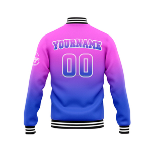 Chaqueta universitaria personalizada para equipos deportivos, ropa atlética con cuello levantado, decoración y logotipo bordados en la parte delantera, para el equipo de Deportes de la - Product Image 2