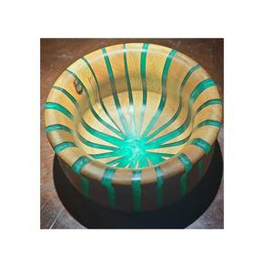 Ensaladera de resina epoxi y madera de alta calidad, pegatina de esmalte de madera de Mango, cuenco de vajilla para servir ensalada de madera - Product Image 5