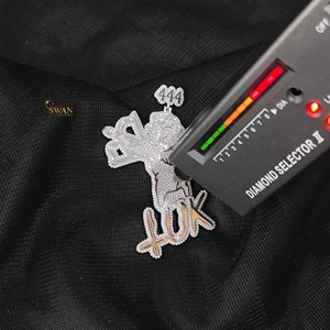 Sparkling 10K Solid Gold Lab Grown Diamond 444 Angel Cupid LUK Custom Pendant Iced Out Hip Hop <b>Necklace</b> Bulk Wholesale Jewelry - Product Image 4