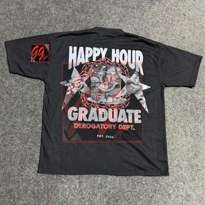 GGsport Custom 270 GSM Camiseta de algodón pesado Material grueso Impresión de alta calidad OEM/ODM Camiseta hecha a pedido - Product Image 6