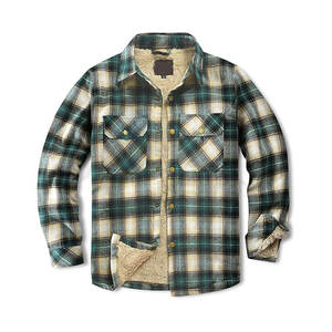 <b>Mens</b> <b>Sherpa</b> Lined Cotton Flannel Shirt <b>Jacket</b> Plaid Button Up Warm Winter <b>Jacket</b> Coat for <b>Men</b> with Chest Pocket Soft <b>Fleece</b> - Product Image 1