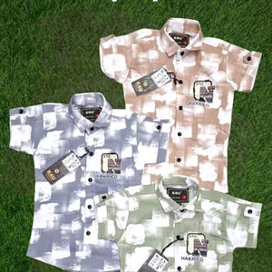 เสื้อเชิ้ตผู้ชาย แขนสั้น คอตั้ง ลายสก็อต ผ้าฝ้าย 100% ทรงปกติ สำหรับฤดูร้อน ไม่หดตัว ผลิตจากโรงงาน - Product Image 1