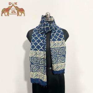 Main Bloc Coton Nouvelle Qualité Indigo bleu sirène Main bloc impression gros écharpe pur coton - Product Image 6