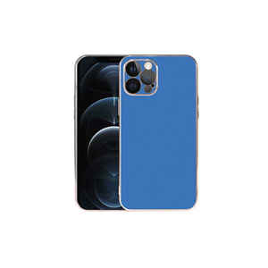 Coque en silicone souple Netzy Premium SAFA Viyana pour iPhone 12 Pro Plus, coque arrière antichoc avec design doublé élégant - Bleu Sax - Product Image 1