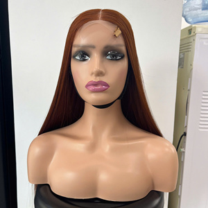 LINU Ginger Honey Virgin Vietnamese Lace Front <b>Wig</b> Double Drawn 250% Density HD Transparent for Lace Base <b>Long</b> Length 300gr - Product Image 6