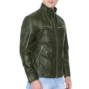 Chaqueta de cuero de invierno de último estilo para hombre Nueva llegada de moda Color sólido con posición frontal del logotipo - Product Image 2
