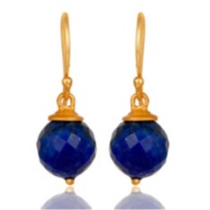 Pendientes de plata de ley 925 con gema lapislázuli, novedad - Product Image 1