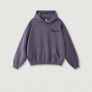 Nueva Sudadera con capucha negra personalizada al por mayor Lisa pesada 400gsm algodón lavado con ácido Sudadera con capucha de gran tamaño desgastada para hombres - Product Image 5