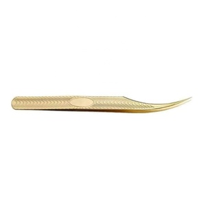 Pince à épiler professionnelle pour extensions de cils, nouvelle conception, volume, en acier inoxydable, à bout rond classique - Product Image 3