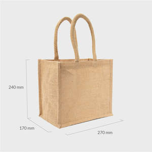 <b>Medium</b> Natural Jute Beach <b>Bag</b> with Padded Rope Handles Custom or Screen Printing for Daily Use or Advertising - Product Image 2