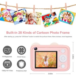 Fotocamera digitale ricaricabile 16MP per bambini con 2.4 Video 1080p \ "e Mini stile scheda 32GB
