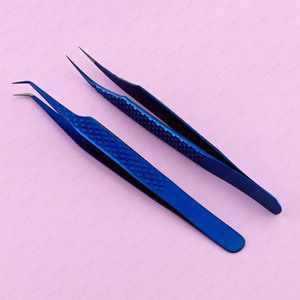 Outil d'extension de cils en vrac avec poignée en diamant Volume russe Pince à épiler classique incurvée à 45 degrés - Product Image 4