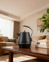 Bouilloire électrique en acier inoxydable double couche avec couvercle amovible, design portable sans fil, pour hôtel, 1,8 L, usage domestique, nouveau design, fonction maintien au chaud