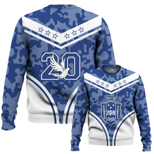 Sweat-shirt à col rond bleu Zeta Phi Beta pour femmes, pull brodé de la sororité grecque 1920 - Product Image 6