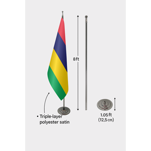 Bandera Oficial de Mauricio para Interiores, Bandera de Escritorio Personalizada para Exhibición Automotriz, Impresión Digital, Nailon, Seda, Plástico, Poliéster, Aluminio - Product Image 6