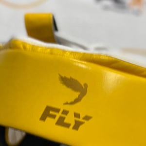 OEM Custom Made Fly Yellow Wholesale Real Cowhide Leather Boxing Set <b>Training</b> Gear Professional Sparring Protection <b>Head</b> & Groin - Product Image 6