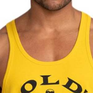 เสื้อกล้ามเพาะกายสีเหลืองสำหรับผู้ชายเสื้อกล้ามออกกำลังกายแขนกุดผ้าฝ้ายออร์แกนิคสำหรับออกกำลังกาย - Product Image 6