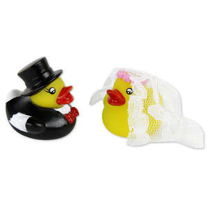 Juego de 2 Patitos de Goma Chillones para Parejas, Románticos para Bodas - Product Image 1