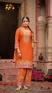 Fuente directa de exportación de Dhwaja para la nueva colección Real Chinon bordado trabajo Salwar Kameez indio pakistaní fiesta boda desgaste - Product Image 2