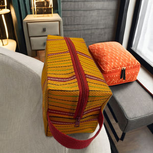 Handmade Eco-Friendly Women's Zipper Case Design Multicolor Striped <b>Pouches</b> Geometric Made Recycled Nylon Woven Material - Product Image 5