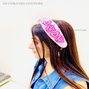 Diadema con cuentas Nuevo 2025 Venta caliente Colección de diadema Accesorios para el cabello hechos a mano indios Diadema con cuentas de corazón de San Valentín - Product Image 2