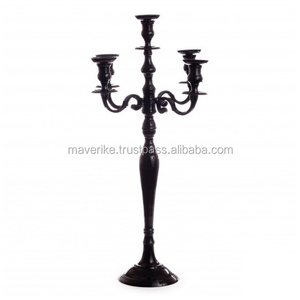 เชิงเทียนโลหะสีเงินพร้อมก้านไม้เชิงเทียนทรงสูงสำหรับงานแต่งงานงานปาร์ตี้ - Product Image 3