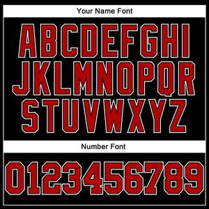 Camiseta de béisbol auténtica personalizada negra roja a rayas roja-blanca - Product Image 5