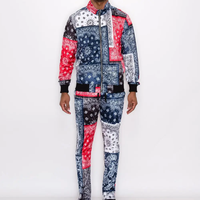 Chándal Deportivo Personalizado para Hombre, Estampado, de Poliéster, con Diseño de Bandana, para Correr, Fabricante OEM ODM, Marca Privada
