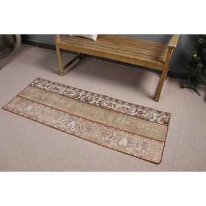 พรมตุรกีขนาด 1.9x5.3 ฟุต, พรมวินเทจแบบยาว, พรมสีน้ำตาลล้วน - Product Image 2