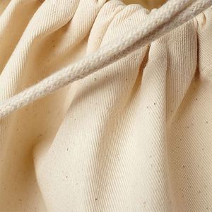 Bolsa de Lavandería Portátil de Tela de Lona de Algodón con Cordón, Biodegradable, Color Beige Natural - Product Image 3