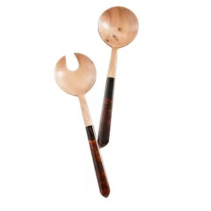 Cuchara y tenedor de resina y madera con el mejor mango de resina Cuchara de madera para cubiertos para uso en utensilios de cocina - Product Image 1