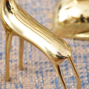 Sculpture de renne en or festif décor de Table Accent belle pièce maîtresse décorative pour les vacances événement bureau cadeau affichage ensemble de 2 - Product Image 4