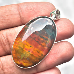 จี้เงินสเตอร์ลิง925อัญมณีอัญมณี bloodstone จี้92.5เงินสเตอร์ลิง - Product Image 4