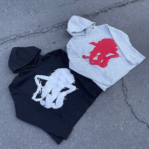 Sudaderas con capucha con estampado de silicona y pantalla bordada, sudadera con logotipo personalizado, forro polar de algodón, Terry francés - Product Image 6