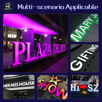 Enseigne publicitaire 3D en acrylique LED illuminée personnalisée 2024 avec design écologique pour entreprises et hôpitaux, taille personnalisable