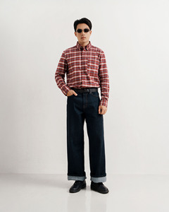 กางเกงยีนส์ทรงตรงขาครึ่งตัวเอวกลางสำหรับผู้ชาย สไตล์ลำลองแบบเป็นทางการ สวมใส่สบาย ระบายอากาศได้ดี ลายพิมพ์ 3 มิติ ผ่านการซักเคมี - Product Image 3