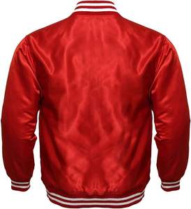 แจ็คเก็ตบอมเบอร์วาร์ซิตี้แบบกำหนดเองสำหรับฤดูหนาว  โลโก้ผ้าซาติน  ปักหมายเลข  คอตั้ง  ผ้าแคนวาส  สไตล์วินเทจ  ระบายอากาศได้ดี - Product Image 2